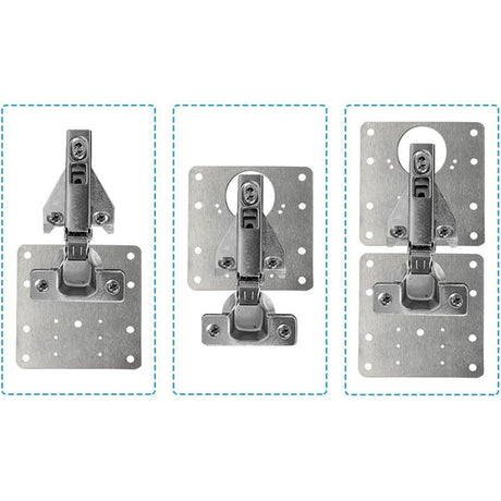 4 Pcs Stainless Steel Hinge Repair Plates with Screws for Cabinet Furniture Shelves