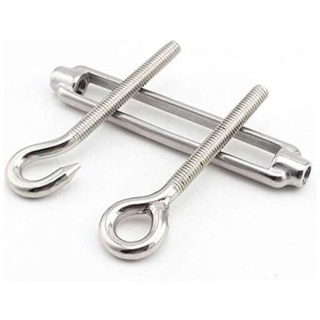 10 Pcs M4 Stainless Steel Hook and Eye Turnbuckle Wire Rope Hardware Kit