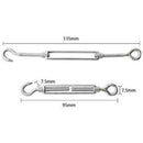 10 Pcs M4 Stainless Steel Hook and Eye Turnbuckle Wire Rope Hardware Kit
