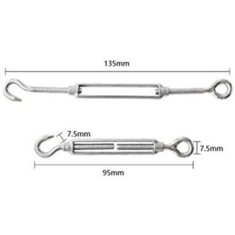 10 Pcs M4 Stainless Steel Hook and Eye Turnbuckle Wire Rope Hardware Kit
