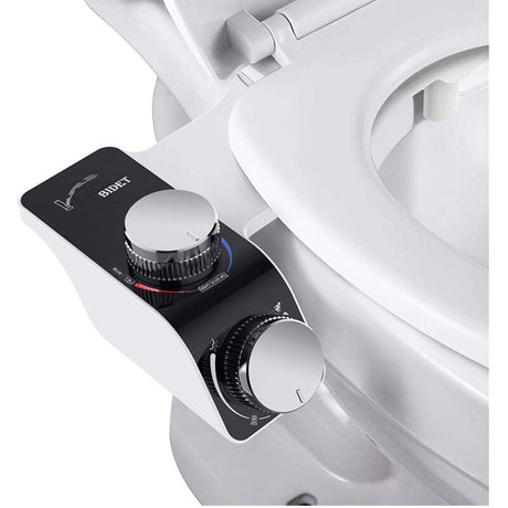 Electric Bidet Toilet Seat Attachment with Dual Self Cleaning Water Nozzles