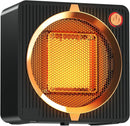 Portable Mini Space Heater, 500W PTC Ceramic Fast Heating Desktop Heater with Overheat & Tip-Over Protection, 180° Wide Angle Quiet Personal Heater for Office, Home, Bedroom - Black