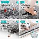 Ultra-soft and absorbent bathroom mat | 3.5cm thick, antibacterial and non-slip TPR material, machine washable, quick-drying, suitable for showers, bathtubs and entryways (dark beige, 15.75*23.62in)