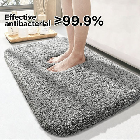Ultra-soft and absorbent bathroom mat | 3.5cm thick, antibacterial and non-slip TPR material, machine washable, quick-drying, suitable for showers, bathtubs and entryways (white,19.69*31.5in)