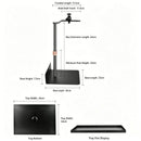 Hidden No-Drill Projector Stand, Sofa Bed Gap Floor Projector Mount with Adjustable Height, 360° Rotatable Tray, for Bedroom Home Theater