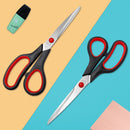 Stainless Steel Kitchen & Office Scissors with Soft Grip Handle, Sharp Multipurpose Craft Shears, Black and Red