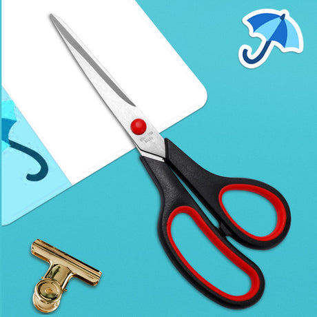Stainless Steel Kitchen & Office Scissors with Soft Grip Handle, Sharp Multipurpose Craft Shears, Orange and Gray