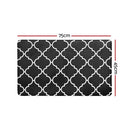 Non-Slip PVC Kitchen Floor Mat 45 x 75 cm, Waterproof Rug, Black Moroccan Trellis