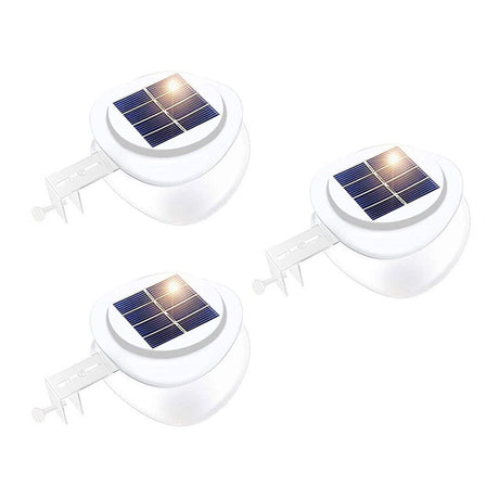 Solar Multipurpose Wall Light Set, Outdoor Rechargeable Lamp with Screws and Mounting Kit, 3 Piece, White