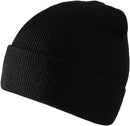 Plain Knit Beanie Hat, Unisex Winter Warm Ski Cap, One Size, Black