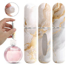 3 Pack 5ml Travel Perfume Atomizer Bottles, Leakproof Bottom-Fill Spray Set, Champagne Marble