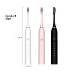 Sonic Electric Toothbrush Set with 4 Replacement Heads and USB Charging Cable, White
