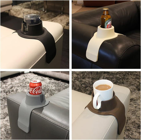 Couch Coaster Drink Holder for Sofa Armrest and Lounger, Spill-Resistant Cup Holder, Mocha Brown