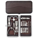 12-Piece Manicure Pedicure Kit, Professional Nail Clipper Grooming Set, Brown Croc Case