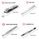 12-Piece Manicure Pedicure Kit, Professional Nail Clipper Grooming Set, Brown Checkered Case