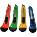 4 Pack Retractable Box Cutter Knives, 10.8 mm Utility Razor Blades for Cartons and Crafts