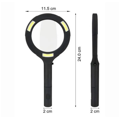 LED Magnifying Glass with COB Light, 250 Lumens Glass Lens and Ergonomic Handle
