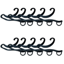 10 Pack Plastic Sock Hangers with Front Hooks, Retail Display Hanging Clips, Black