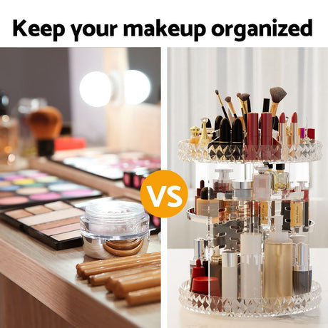 Rotating Acrylic Makeup Organizer, Cosmetic Storage Display Holder