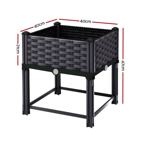 Raised Garden Bed Planter Box 40 x 40 x 23 cm, PP Growing Container for Herbs and Vegetables