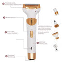 Women's 4-in-1 Electric Hair Removal Razor for Bikini, Underarm and Body Grooming, White