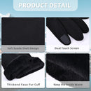 Women's Winter Touchscreen Gloves, Warm Velvet Lined Thickened Gloves, Black