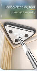 Adjustable Triangle Cleaning Mop with 119 cm Handle, Rotating Head Wall Window and Ceiling Cleaner