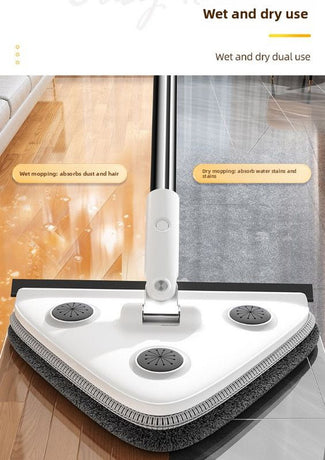 Adjustable Triangle Cleaning Mop with 119 cm Handle, Rotating Head Wall Window and Ceiling Cleaner