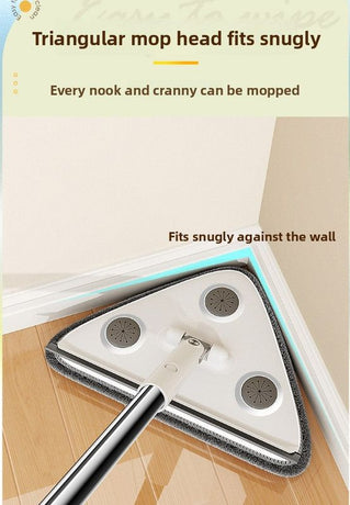 Adjustable Triangle Cleaning Mop with 119 cm Handle, Rotating Head Wall Window and Ceiling Cleaner