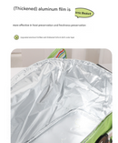 27L Foldable Insulated Picnic Basket Cooler Bag with Aluminum Handles, Green Striped Thermal Hamper