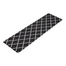 Non-Slip PVC Kitchen Floor Runner 50 x 160 cm, Waterproof Rug, Black Moroccan Trellis