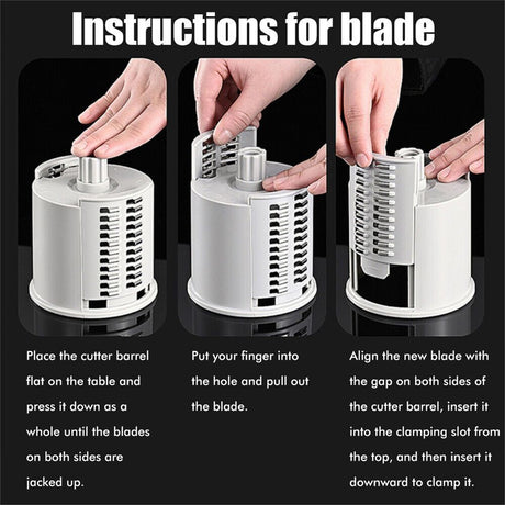 Manual Rotary Drum Grater, Vegetable Slicer, Chopper and Cheese Grater for Kitchen
