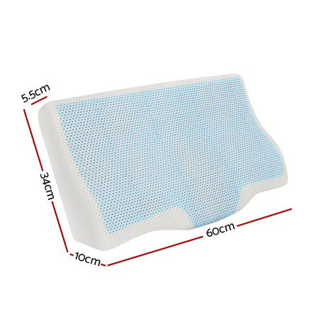 Memory Foam Cervical Pillow with Cool Gel, Contour Neck Support Sleeping Pillow