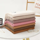 Thick Solid Color Scarf Wrap with Fringe, Soft Cashmere-Look Winter Shawl