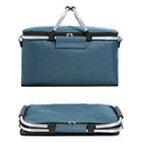 18L Insulated Picnic Basket with Aluminum Frame, Collapsible Cooler Bag, Yellow Plaid, 40 x 20 x 23 cm