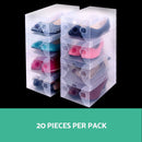 20 Pack Clear Shoe Storage Boxes, Foldable Stackable Organizer Cases