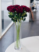 Clear Cylinder Flower Vase, 40 cm Glass Vase for Floral Arrangements