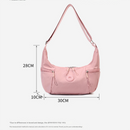 Large Nylon Crossbody Hobo Bag for Women, Lightweight Water-Resistant Shoulder Bag, Beige