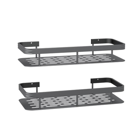 2 Pack Bathroom Wall Shelf Storage Racks, 30 x 13 x 5 cm, Black