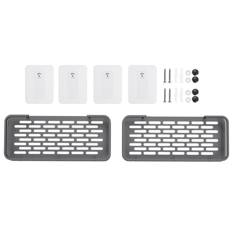 2 Pack Bathroom Wall Shelf Storage Racks, 30 x 13 x 5 cm, Black