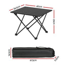 Folding Camping Table 40 cm, Roll-Up Aluminum Picnic BBQ Outdoor Table