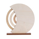 Rustic Wooden Perpetual Calendar, Moon Shape Desk and Home Decor, 20 x 18 cm
