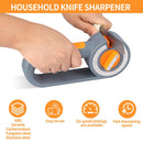 6-in-1 Rotary Knife Sharpener, Adjustable Multi-Function Sharpener for Kitchen Knives and Scissors, Gray