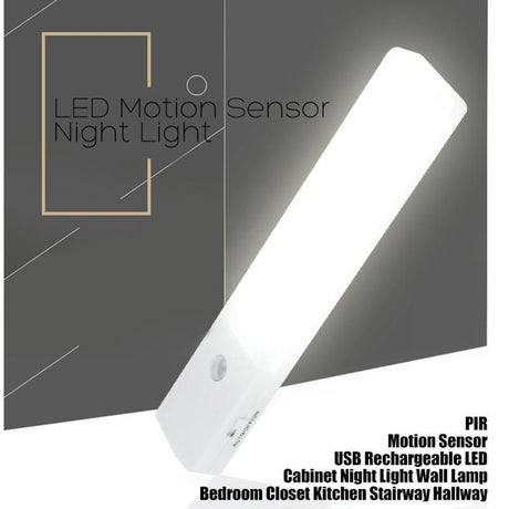 EL608 Rechargeable LED Night Light, Infrared Motion Sensor Wall Lamp, Cool White