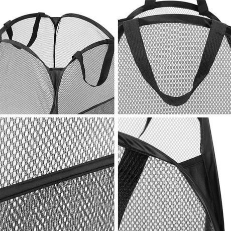 2 Pack Foldable Laundry Basket Hampers, Black