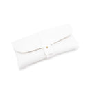 White PU Leather Eyeglass Case, Soft Protective Pouch for Sunglasses and Reading Glasses