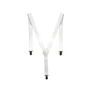 Men's Elastic Suspenders with Strong Clip-On Braces, Adjustable Slim Formal Style, White