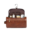 Large PU Leather Travel Toiletry Bag, Waterproof Portable Makeup Organizer, White