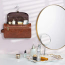 Large PU Leather Travel Toiletry Bag, Waterproof Portable Makeup Organizer, White