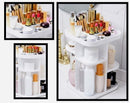 360 Rotating Makeup Organizer, Large Capacity Cosmetic Storage for Bedroom and Bathroom, White